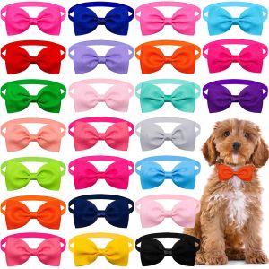 Accessories Fashion Cute Small Dog Bowtie Bulk Solid Bow Ties Collar For Dogs Cats Summer Pet Dog Bows Small Dog Cat Grooming Accessories