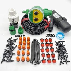 Satser 20m DRIP IRRIGATIONSSYSTEM Automatisk vattning av bevattning System Kit Garden Slang Mist Irrigation System Kit Justerbar Dripper