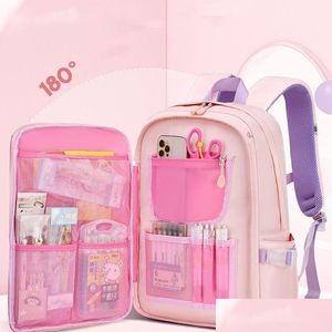 Backpacks Kids Backpack Cute Girls Bookbag Lightweight School Bag For Elementary Students Women Travel Back Pack Sequins Decor 230613 Dhlmb