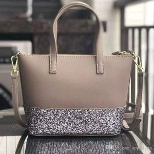 مصممة العلامة التجارية Women Glitter الكتف Bag Gray Hobos Crossbody أكياس اليد حقائب اليد المحافظ Pu Leather Patchwork Bags229U