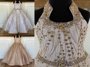 Платье Little Miss Pageant для подростков и малышей 2021, длинное детское платье с камнями AB и кристаллами и блестками, вечернее квадратное платье Nec2776770