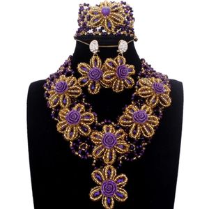 Jewelry Sets Bling 4 Colors Avaialble Handmade Crystal Nigerian Beads For Bride Party Traditional 2024