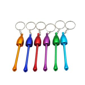 Wholesale colorful cheap Aluminum mini Keychain mushroom Tobacco pipe protable metal smoking hand pipes ZZ