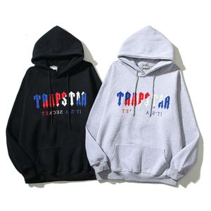 American High Street Nice Rap Trend Brand Trapstar Blue, White, Red Handduk Embroiled Men's and Women's Casual Hoodie