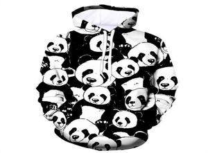 Novel Streetwear Men hoodies Panda Black White 3D Printed Fashion Casual Unisex Pullover Hoodie Hooded Sweatshirts6686372