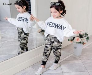 Fashion Girls Fall Outfits Long Sleeved Tshirt Pants 2pcs Sets Children Clothing 4 6 8 10 12 Year Teen Clothes Set Spring 20213758118