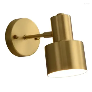 Lampada da parete moderna di lusso in metallo dorato luce per comodino camera da letto ingresso studio corridoio specchio faretto bagno decorazione della casa lampade