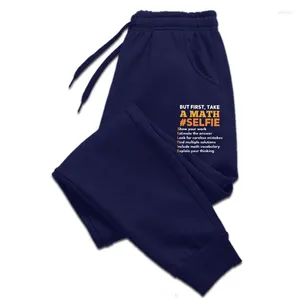 Pantaloni da uomo Divertenti insegnanti di matematica, regalo per un pantalone della tuta nerd, stile semplice, stampato in cotone oversize per uomo adulto