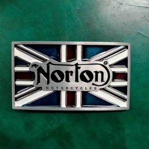 1 PCS UK FLAG NORTON 오토바이 카우보이 벨트 버클 MENS Western Belt Head Fit 4cm Wide Jeans Belts243o