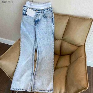 Kvinnors jeans streetwear midja lapptäcke mode jeans kvinna breda ben byxor byxor kvinnliga jean femme denim överdimensionerad all-match jeans 240304
