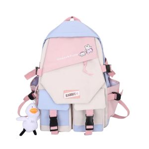 Backpack Korean Backpack Large Capacity Nylon Unisex Students School Bag Cartoon Laptop Travel Rucksack Outdoor Fashion Gifts