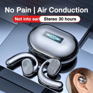 Hörlurar Original J99 Ear Hook Earphones Bluetooth Wireless Sports Hörlurar med mikrofoner Hifi Stereo LED Display Waterproof Headset