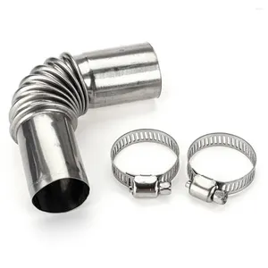 Car Heater Exhaust Pipe Stainless Steel Angle Connector Set With 4 Fixing Clips For Power Generators 2