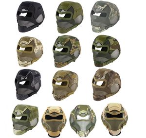 Máscara tática de tiro para airsoft, equipamento de proteção v7, malha de arame de aço metálico, rosto inteiro, no030102854309