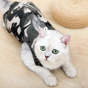 Kläder Ny mode Pet Cat Neutering Clothing Postoperative kläder Hårlösa kattkläder Devon Cat Clothes Home Camouflage kläder