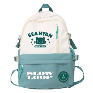 Backpack Anime Cartoon SLOW LOOP Harajuku Style Shoulder Bag Students Big Capacity Book Laptop Backpacks