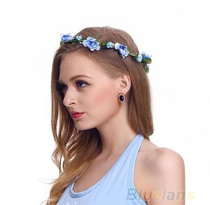 Ghirlanda di fiori Corona floreale per la sposa, damigella d'onore, matrimonio, festa, fiori, copricapo, vacanza, spiaggia, ghirlande, capelli in terylene boemo 8020914