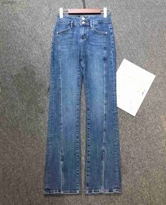 Kvinnors jeans designer jeans kvinnlig retro designer jeans jacka kvinnlig milan bana designer klänning avslappnad långärmad toppkläder kostym A25 240304