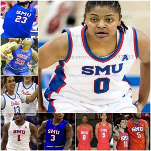 Custom SMU Mustangs Basketball Jersey NCAA stitched jersey Any Name Number Men Women Youth Embroidered Zhuric Phelps Jalen Smith Mo Njie Ethan Chargois Feron Hunt