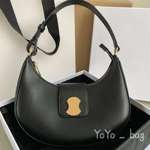 Luxurys Çanta Kılıfları Kadın için Koltuk Omuz Çantaları Gerçek Deri Crossbody Half Moon Tote Tasarımcı Çiçek Moda Debriyaj Çöp Seyahat Seyahat Siyah Çanta