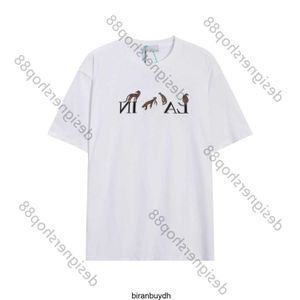 Wysokiej jakości gd czysty bawełniany biały i czarny luźny amerykański lampart haftowany swobodny koszulka z krótkim rękawem dla mężczyzn miłośników kobiet