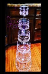 Lustre de 7 camadas para bolo de cristal, torre de cupcake, suporte para festa de casamento, peças centrais de casamento4991041