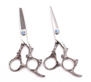 C9005 55quot 16cm Titanium Engraving Logo Professional Hair Scissors Hairdresser039s Scissors Cutting Shears Thinning Scisso2931169