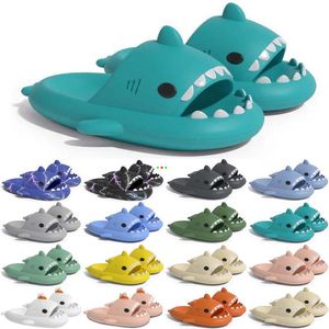 Frete Grátis Designer Shark Slides Sandália GAI Slipper Sliders para Homens Mulheres Sandálias Slide Pantoufle Mules Mens Womens Chinelos Treinadores Sandles Color172