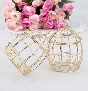 Wedding Favor Box European creative Gold Matel Boxes romantic wrought iron birdcage wedding candy box tin box whole Wedding Fa4735952