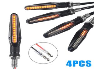 4PCSSET Flowing Water Amber Turn Signal Lights Universal Motorcycle 12 LEDインジケーターLAMP9229068