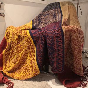 Battaniyeler Akdeniz Amerikan şönil kanepe yastık renkli bohem şönil ekose kanepe büyük cobertor battaniye püskül 240229