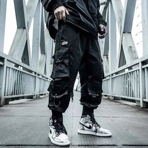 Houzhou Black Cargo Pants Men Joggers Hip Hop Techwear Pants Hippie Spodnie dla mężczyzn Streetwear Pockets Pockets Oversize 240304