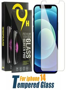 İPhone 14 için 9H Temperli Cam Ekran Koruyucusu 14 13 12 11 PRO Max Samsung A51 A71 A52 A72 03mm Kalınlık Perakende Paketi ile1451243