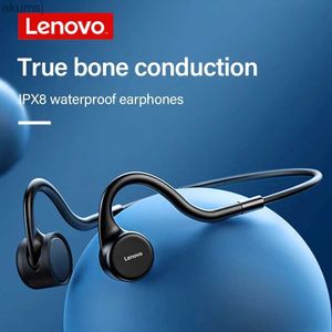 Cell Phone Earphones Lenovo X4 X5 Bone conduction Headphone Sport Running IPX8 Waterproof Bluetooth Headset Wireless Earphone 8GB Storage With Mic YQ240304