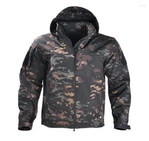 Kurtki myśliwskie Winter Wojskowy kurtka polarowa mężczyźni miękka skorupa taktyczna wodoodporna armia kamuflażu odzież multiCam Windbreakers8127791