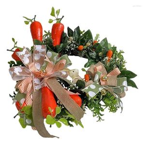 Decorative Flowers Easter Wreath Floral Spring Garland With Eggs Home Decoration For Indoor Outdoor Wall Party Supplies