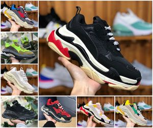 Designer Luxury Triple S Black Casual Shoes Runner Grey All White Black Green Pink Orange Grey Red Blue Men Women Paris 17W Platform Sneakers Wear Resistant Trainers