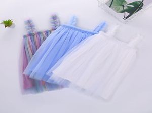 Ins Baby Girls Tutu Dresses Kids Sling Gaze Kjol Summer Party Elegant Solid Color Agaric Lace8808560