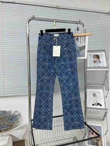 Dżinsy damskie Nowy design myjone dżinsy Lekkie kwiaty Kobiety Wysokie talię Slim Fit Up Up Pants 240304