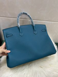 designer bag man luxury purse40cm men big size totes handmade quality togo leather bag wax line stitching blue grey black colors fast delivery