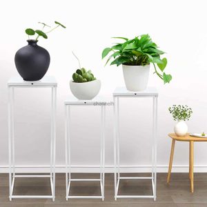 Outros edifícios de jardim 3 Pcs Metal Flower Pot Rack Titular Geométrico Planta Display Stand Holder Rack Home Garden Decor YQ240304