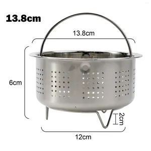 Cesta de vapor de aço inoxidável para caldeiras duplas, com cabo de pés para acessórios de panela de pressão, inserção de filtro de alimentos de cozinha 16,5/20cm