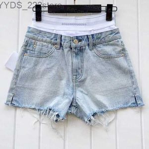 Jeans bokstavstryck korta jeans höga midjeshorts vår sommar sexig andningsbar 240304