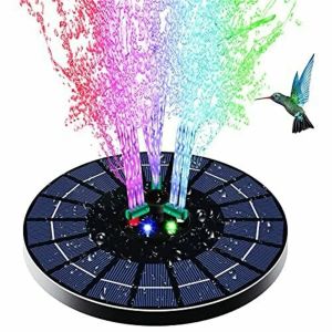 Lasapparatuur Colorful LED Solar Fountain med roterande munstycke med hög effekt vattenpump med batteriets säkerhetskopiering för trädgårdsdammpool