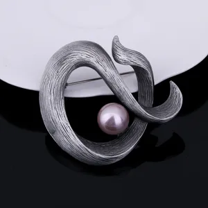 Brooches Vintage White Grey Coffee Purple Pearl For Women Engagement Wedding Dress Jewelry Anniversary Gift