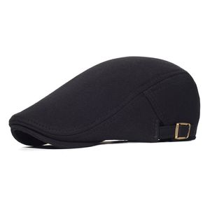 Хлопковые регулируемые кепки газетчика для мужчин и женщин, повседневный берет, плоская кепка плюща, мягкая однотонная шляпа таксиста, унисекс, черные серые шапки 2012252N