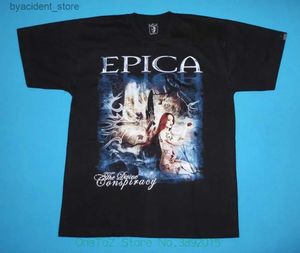 Męskie koszulki Summer krótkie rękawy mody T-shirt Epica Boska T-shirt Conspiracy Nowa L240304