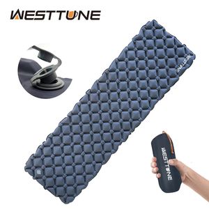 Outdoor Sleeping Pad Camping Inflatable Mattress Ultralight Air Cushion Travel Mat Folding Bed No Headrest For Travel Hiking240227