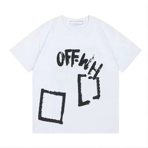 Offs Homens Camisetas Verão Camiseta Mens Mulheres Designers Loose Tees Tops Homem Casual S Roupas Streetwear Shorts Manga Polos Camisetas Tamanho S-X Branco