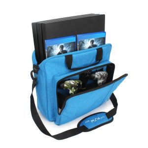 Väskor Nytt för PS4 / PS4 Pro Slim Game Sytem Bag Original Storlek för PlayStation 4 Konsol Protect Axel Carry Bag Handväska Canvas